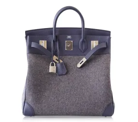 Trendy Inspired Hermès Birkin 40 Hac Gris Wool Blue Togo Phw Bag
